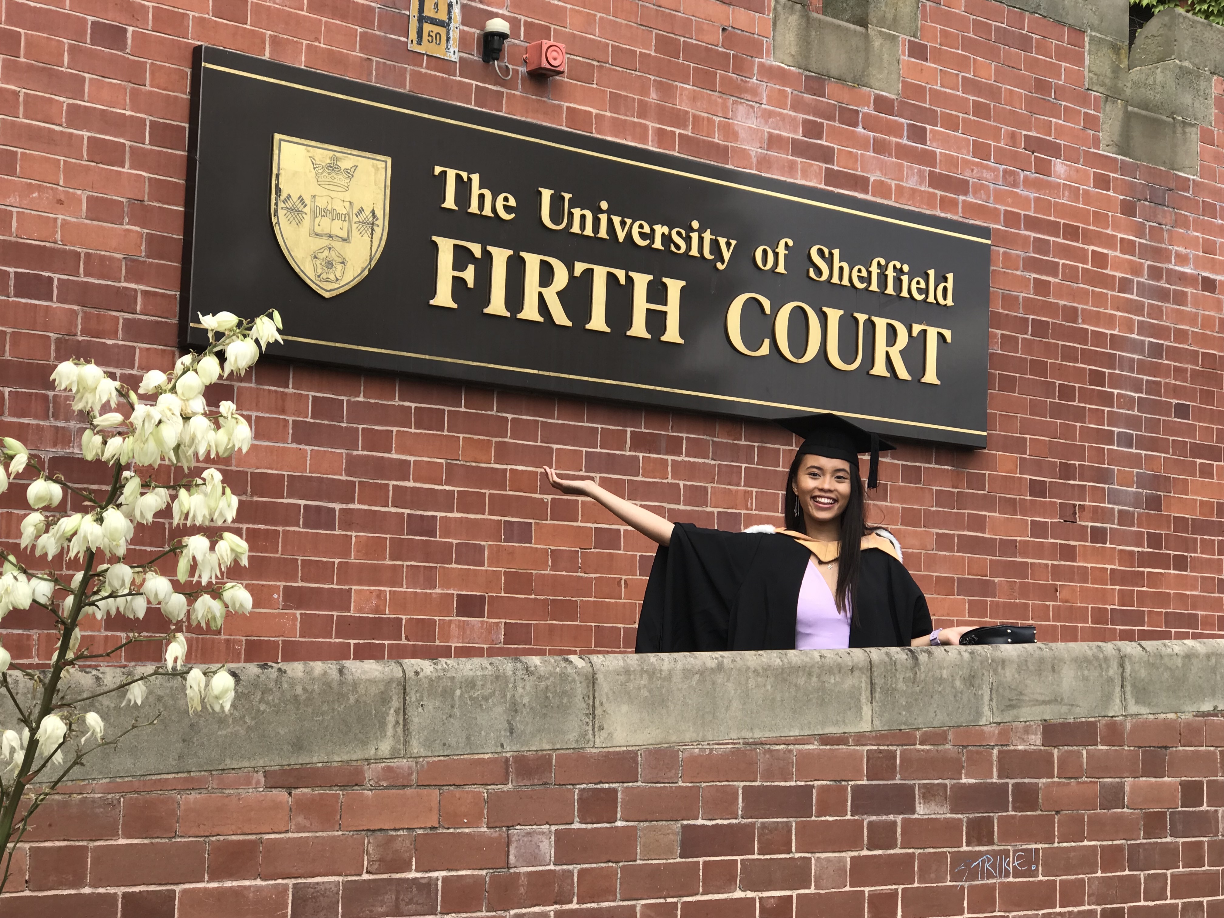 Outside of Firth Court, The University of Sheffield as an official graduate