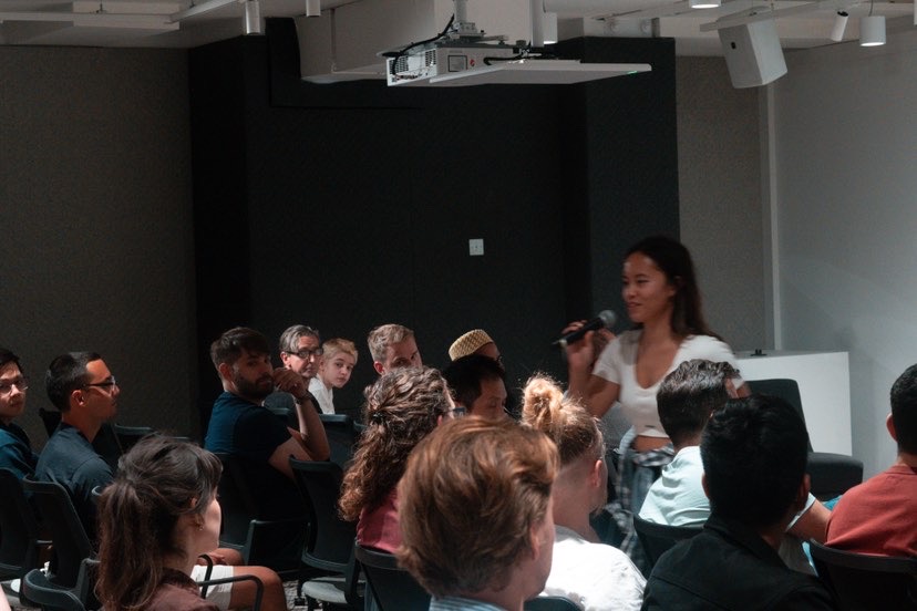 Pauline hosting a meet-up